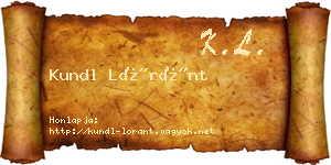 Kundl Lóránt névjegykártya